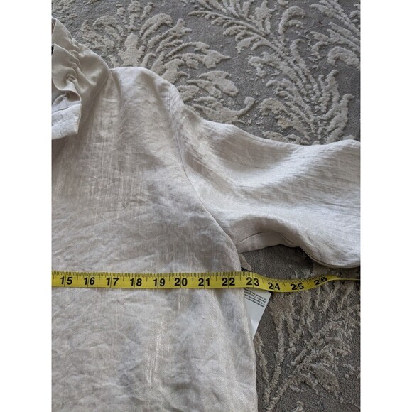 Talk of the Walk Jacket Womens XL Bell Sleeve Cream Frill Collar Retro Glam NEW - Picture 16 of 16